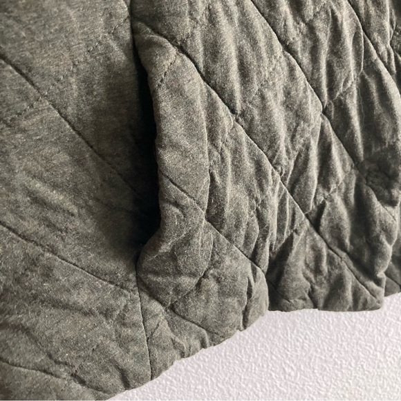 Eileen Fisher Quilted Cotton Fine Jersey Melange Green Vest Fall Winter Minimal - Picture 4 of 10